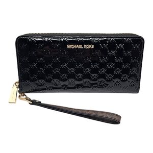Michael Kors‎ Jet Set Travel Continental Black One Size Leather Wallet 8¼" x 4"